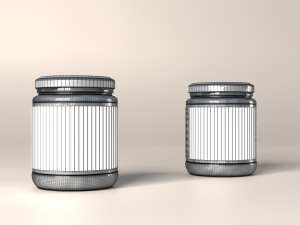 jam jar apricot and cherries 3D Model