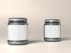 jam jar apricot and cherries 3D Model