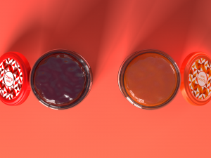 jam jar apricot and cherries 3D Model