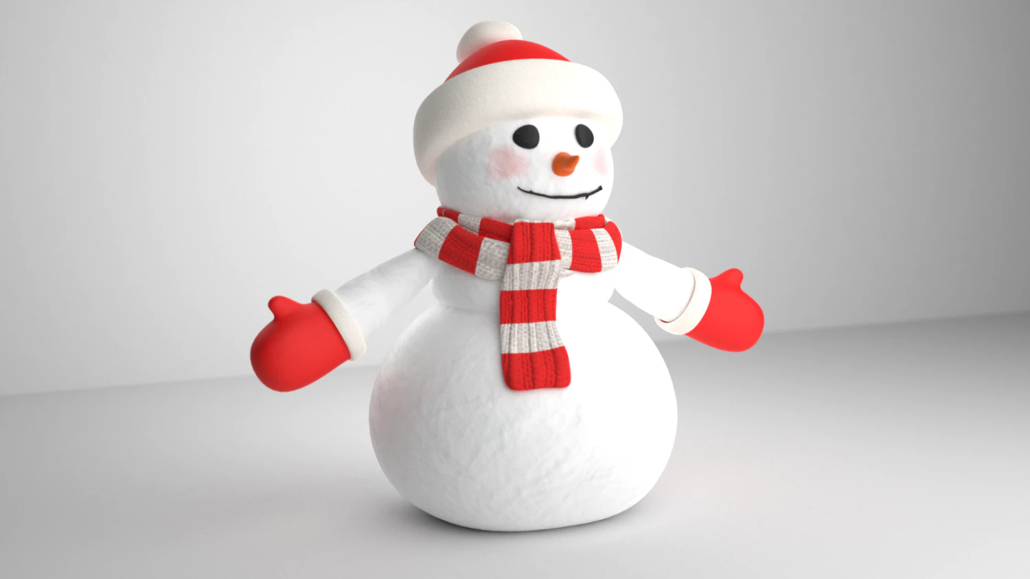 snowman 3D Model .c4d .max .obj .3ds .fbx .stl .blend 