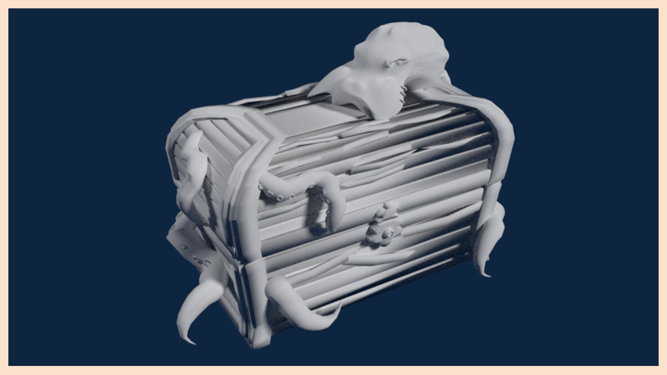 Frostivus 2023 treasure chest. Sea 3d model.