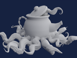 kettle with octopus 3D मॉडल