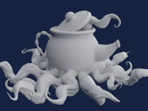 kettle with octopus 3D Model