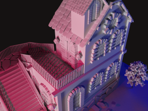 night medieval house 3D 모델