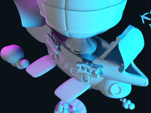 low poly fantasy airship 3D Model