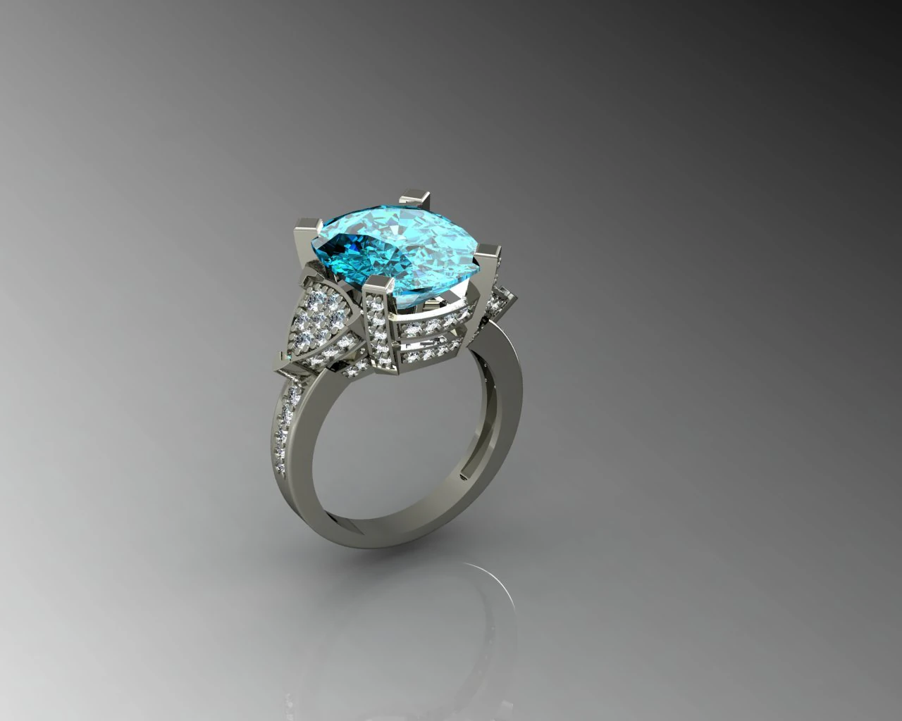 blu diamond cushion 3D Print Model .c4d .max .obj .3ds .fbx .stl .blend 