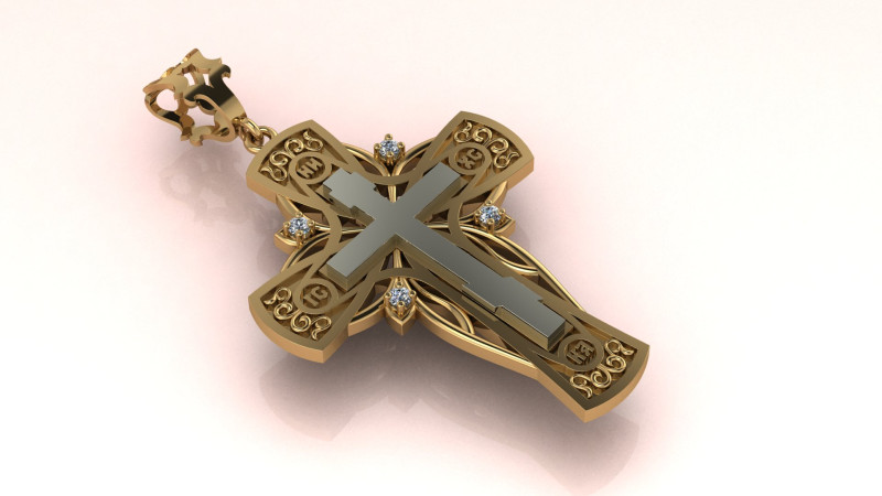 Cross of gold 3Dプリントモデル .c4d .max .obj .3ds .fbx .stl .blend 