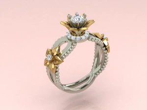 リングフラワー3Dプリントモデル 3Dプリントモデル