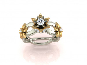 Ring flower 3D print model Modello di stampa 3D