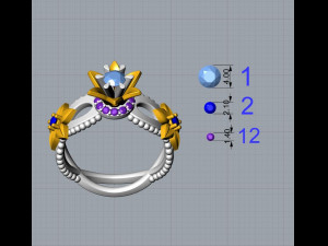 Ring flower 3D print model Modello di stampa 3D