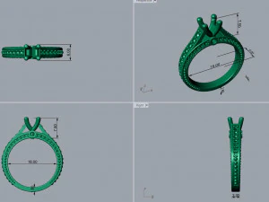 Fashion diamods ring 3D Print Model