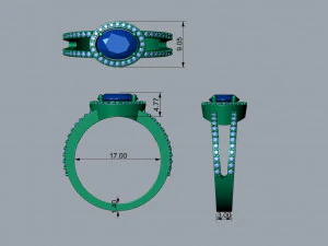 Ring Oval 3D Print Model