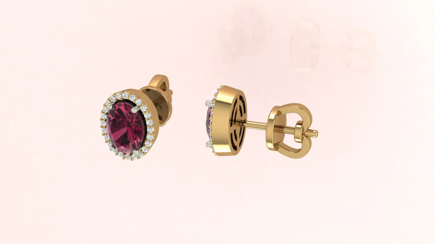 Oval Earrings 3D Print Model .c4d .max .obj .3ds .fbx .stl .blend 
