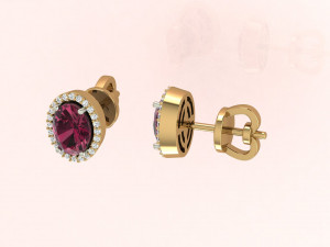 Oval Earrings 3D Print Model