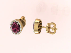 オーバルイヤリング 3Dプリントモデル