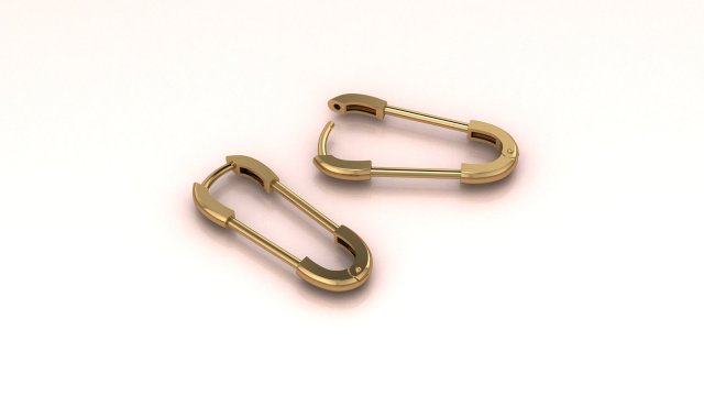 Earrings Safety Pins Modelo de Impressão 3D .c4d .max .obj .3ds .fbx .stl .blend 