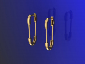 Earrings Safety Pins Modelo de Impressão 3D