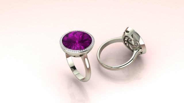 Transparent enamel ring 3D Print Model .c4d .max .obj .3ds .fbx .stl .blend 