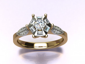 Baguettes Ring Model Cetak 3D