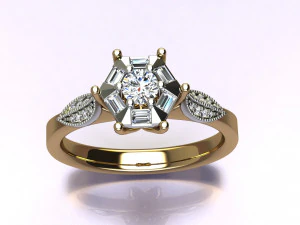 Baguettes Ring 3D Print Model