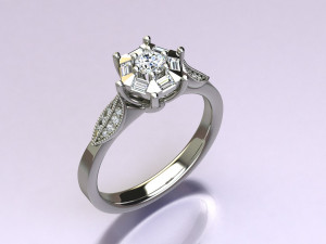 Baguettes Ring Model Cetak 3D