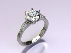 Baguettes Ring 3D Print Model