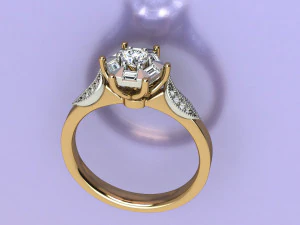 Baguettes Ring 3D Print Model