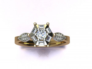 Baguettes Ring Model Cetak 3D