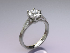 Baguettes Ring Model Cetak 3D