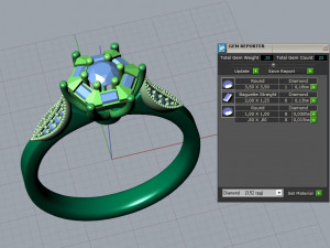 Baguettes Ring Model Cetak 3D