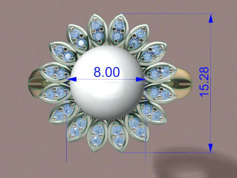 Ring chamomile 3D Print Model