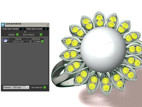 Ring chamomile 3D Print Model