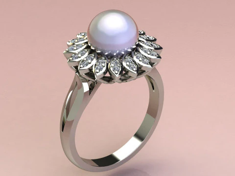 Ring chamomile 3D Print Model