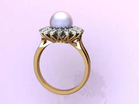 Ring chamomile 3D Print Model