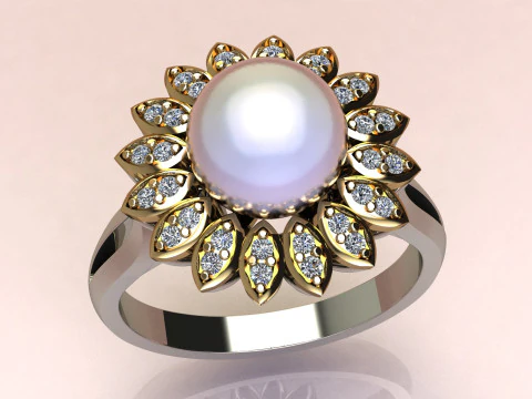 Ring chamomile 3D Print Model