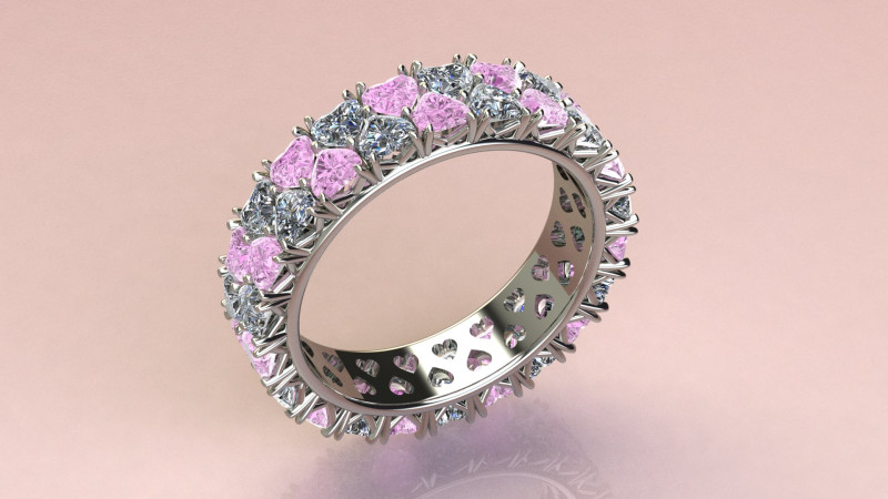 Ring Hearts 3D Модель .c4d .max .obj .3ds .fbx .stl .blend 
