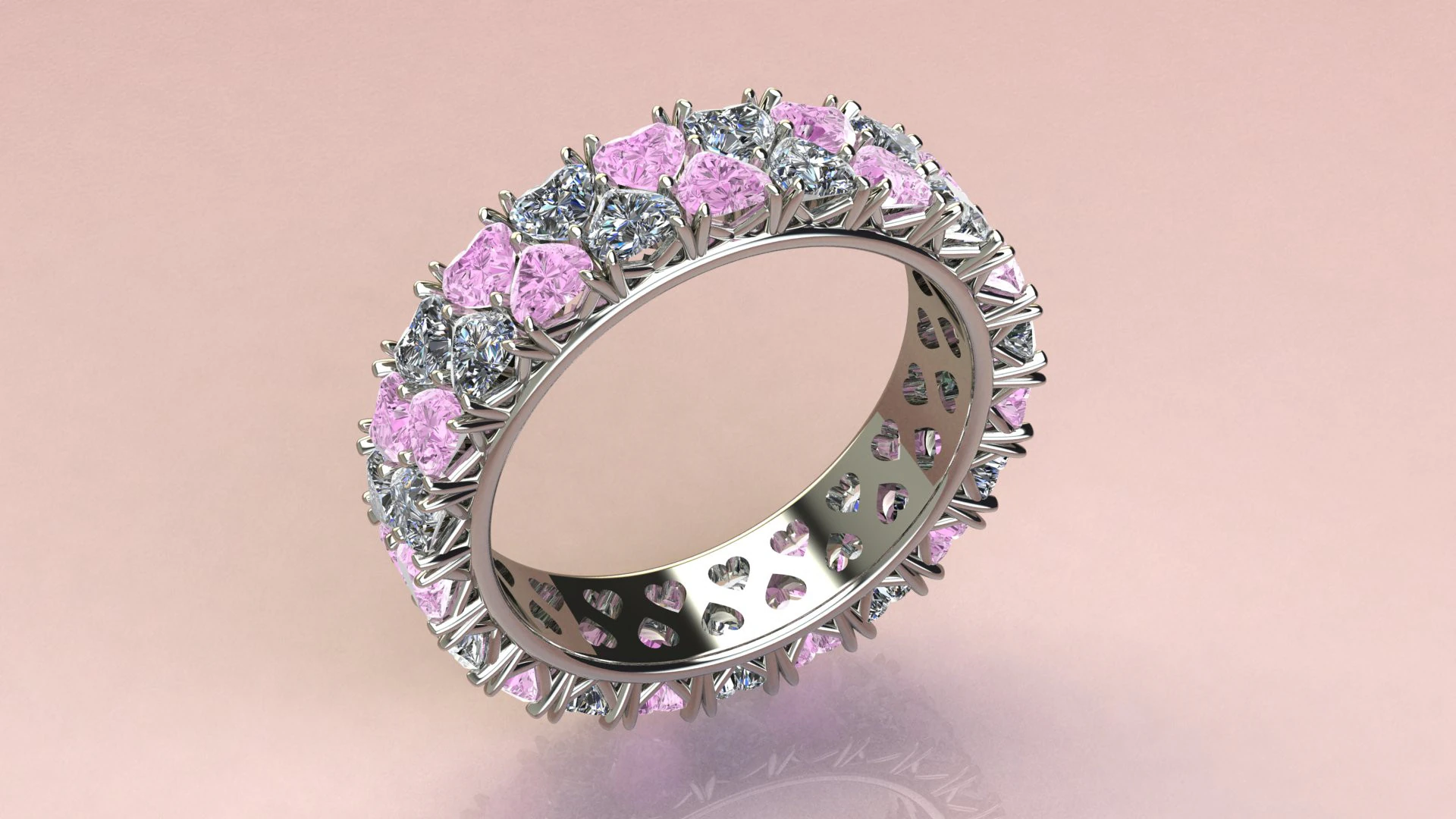 Ring Hearts 3D Model .c4d .max .obj .3ds .fbx .stl .blend 