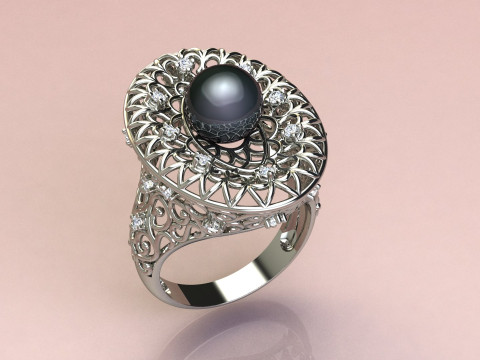 Ring and Pearl 3Dプリントモデル