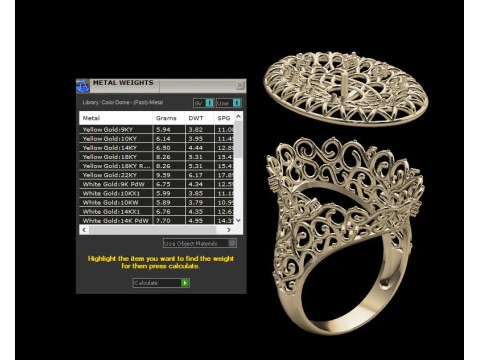 반지와 진주 3D 프린트 모델