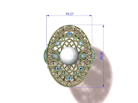 반지와 진주 3D 프린트 모델