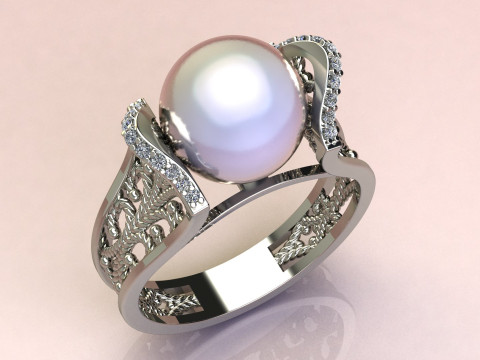 Ring Pearl fashion 3D Baskı Modeli
