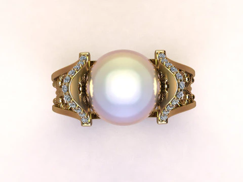 Ring Pearl fashion 3D Print Model