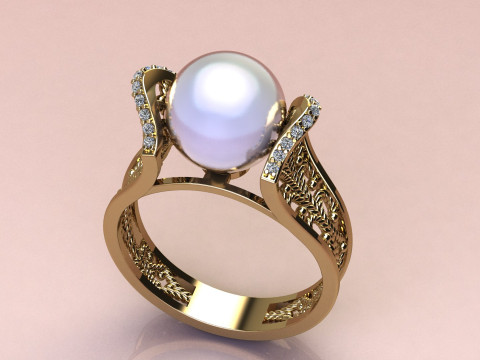 Ring Pearl fashion 3D Baskı Modeli