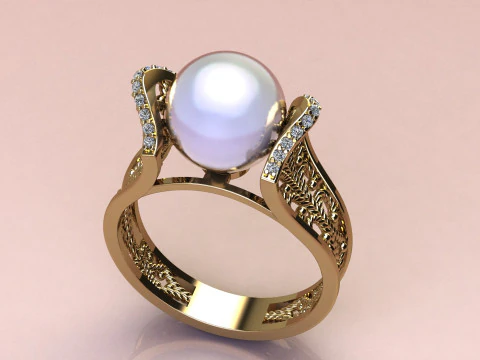 Ring Pearl fashion 3D Print Model