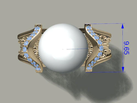 Ring Pearl fashion 3D Print Model