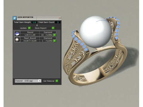 Ring Pearl fashion 3D Baskı Modeli