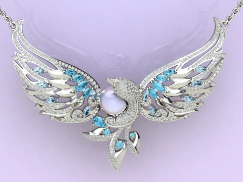 Swan with a pearl 3D Print Model