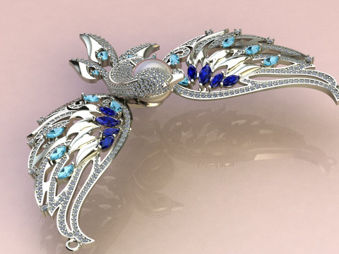 Swan with a pearl 3D Print Model