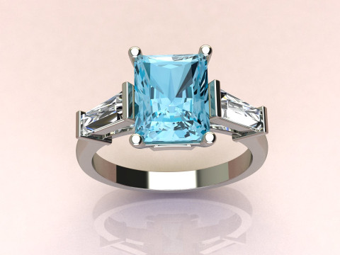 Emerald Ring 3D Print Model