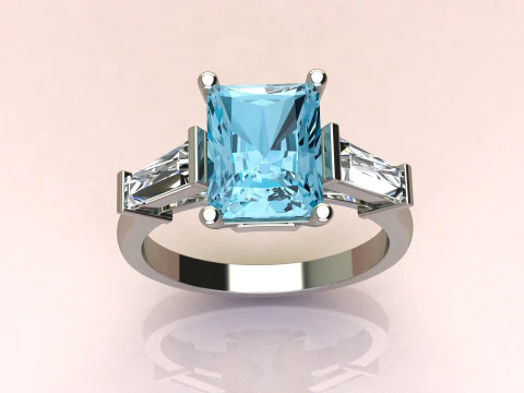 Emerald Ring 3D Print Model